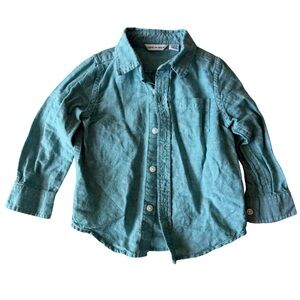 Janie and Jack Aqua Button-Down Shirt